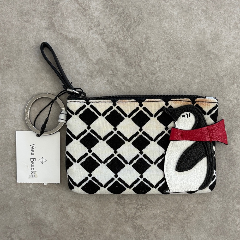 NWT Vera Bradley Penguin Check Zip ID Case